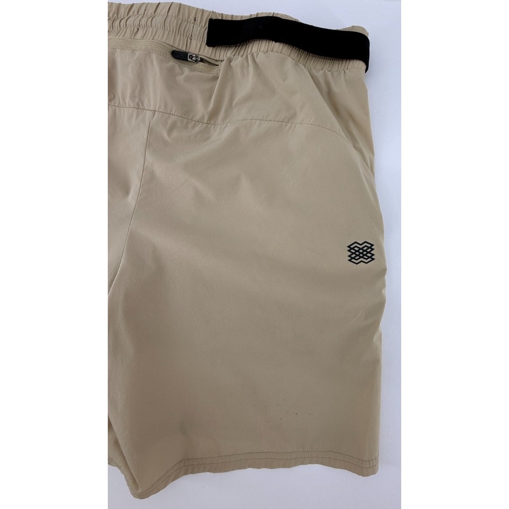 FLX Athletic Shorts Womens M Beige Running Gym Elastic Waist - Picture 3 of 7